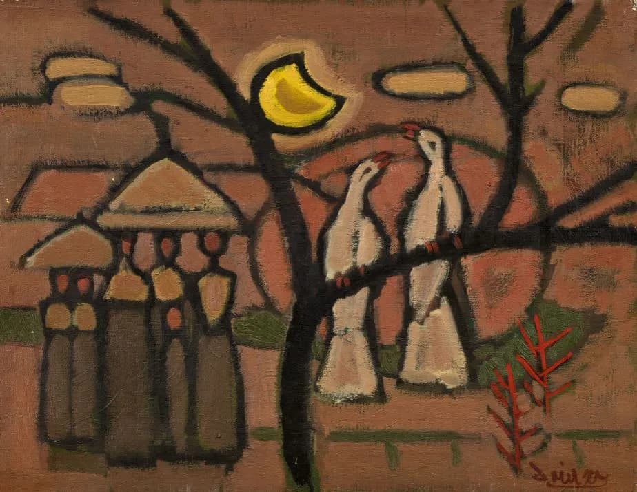 윤중식, 〈봄〉, 1975, 캔버스에 유화 물감, 41×53cm, 국립현대미술관.