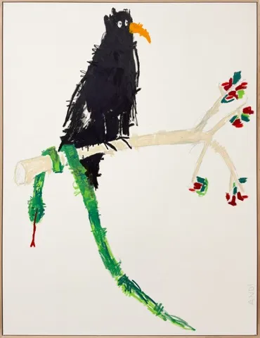 Andi Fischer_2025_TENSION NOTICEABLE_oil stick, pencil on canvas_215 x 165 cm, 219 x 169 cm artist frame_Courtesy of Gallery Baton