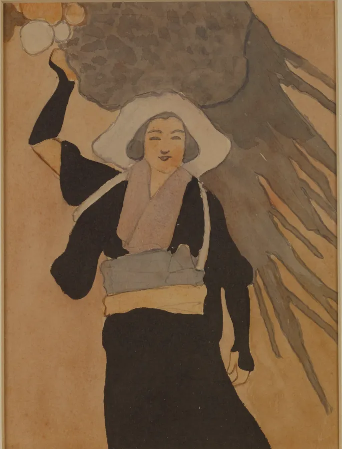 浅井忠《大原女》1902-07年