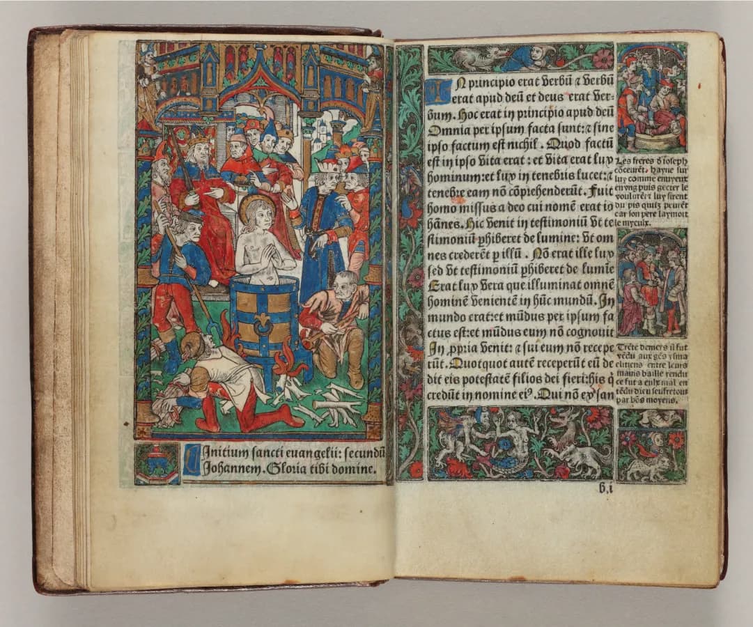 フィリップ・ピグーシェ印刷、シモン・ヴォストル出版『時禱書』1502年 印刷博物館蔵