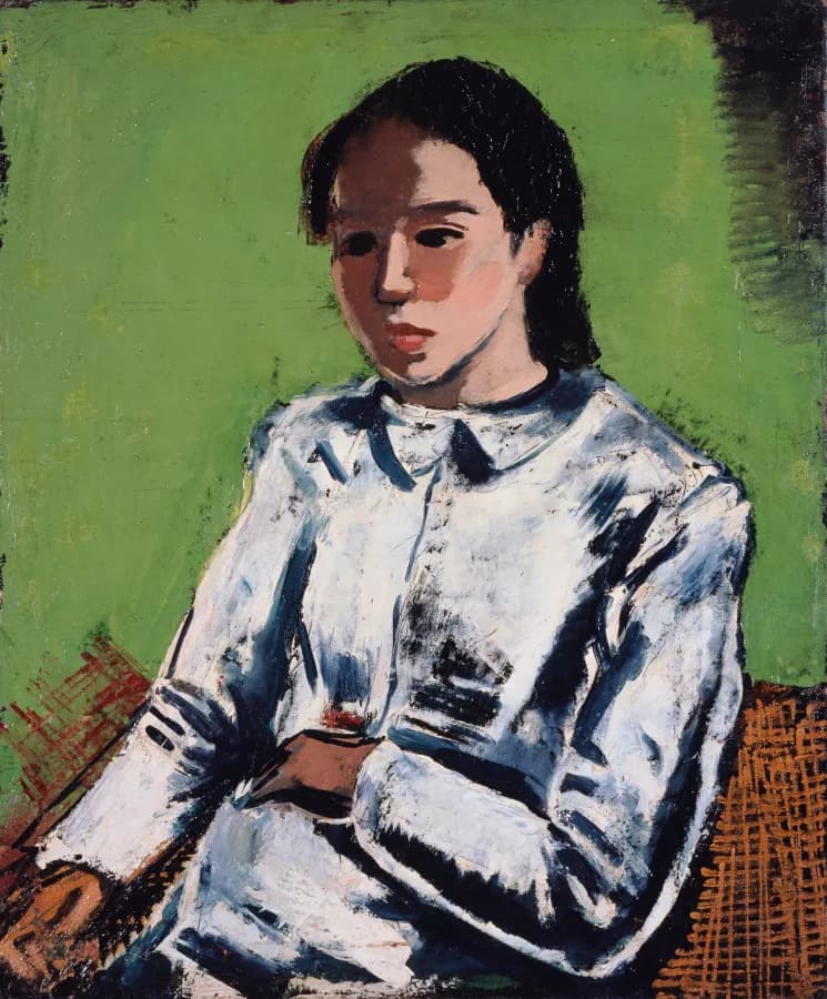前田寛治《白い服の少女》1928年 鳥取県立美術館