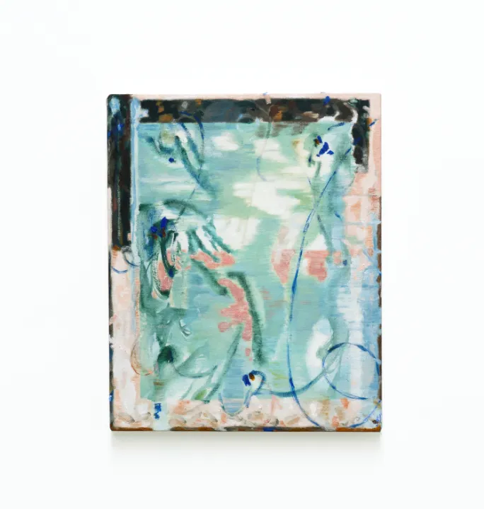 Pond Songs/273×220mm/Oil on cotton/2025  Miyuki Inagaki solo exhibition CLEAR GALLERY TOKYO