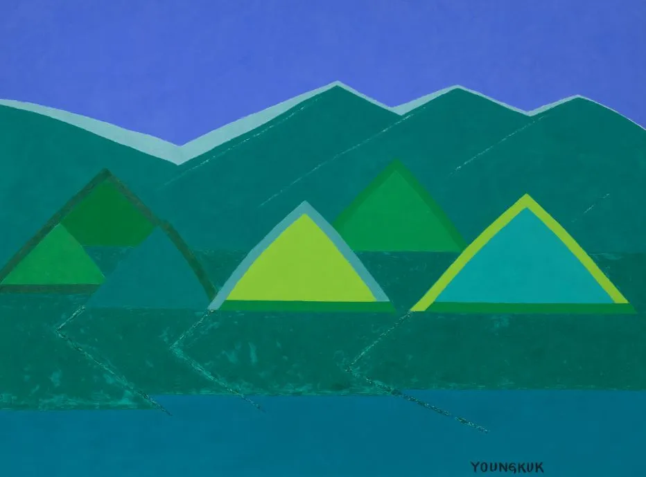 유영국, 〈산〉, 1984, 캔버스에 유화 물감, 97.5×130cm, 국립현대미술관 이건희컬렉션.