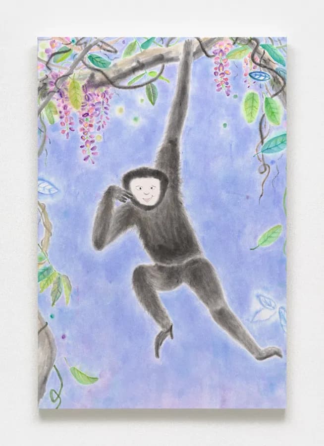 로지은 Jieun Roh, Joy, 2025, Ink and color pigment on jangji, 116.5 x 78cm
© Courtesy of the artist