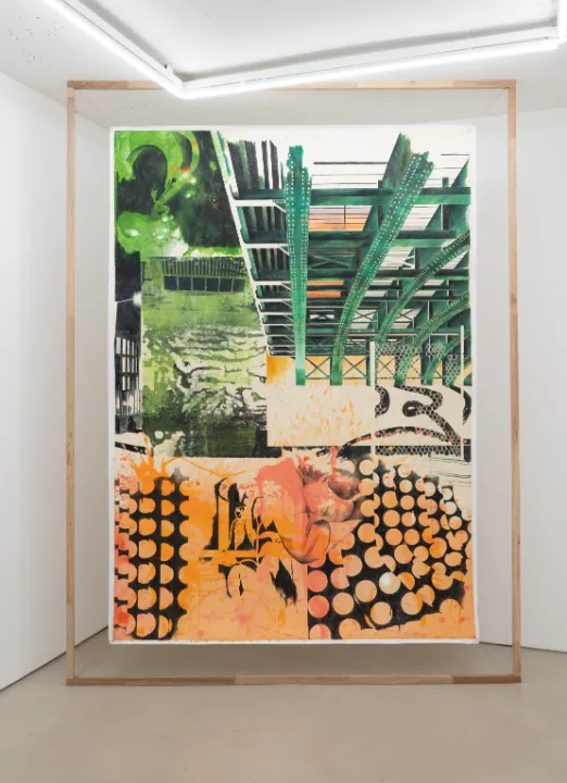 이안 하 <not as yet>, 2026 장지 위에 실크스크린과 채색, 210 x 147 cm Courtesy of sangheeut and the artist.