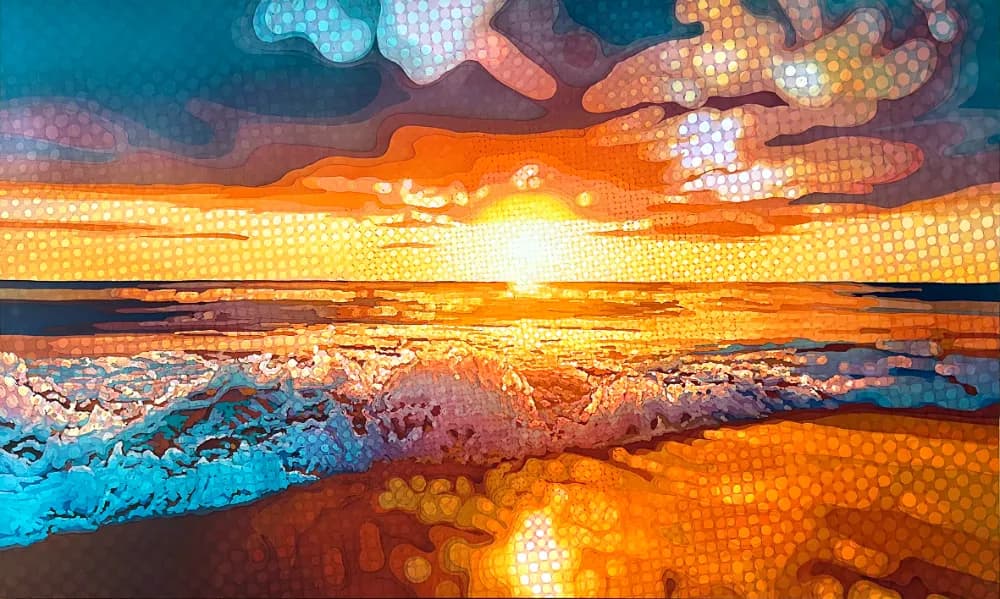 片山穣 " Anything " 綿布に染料 97×162 cm 2025