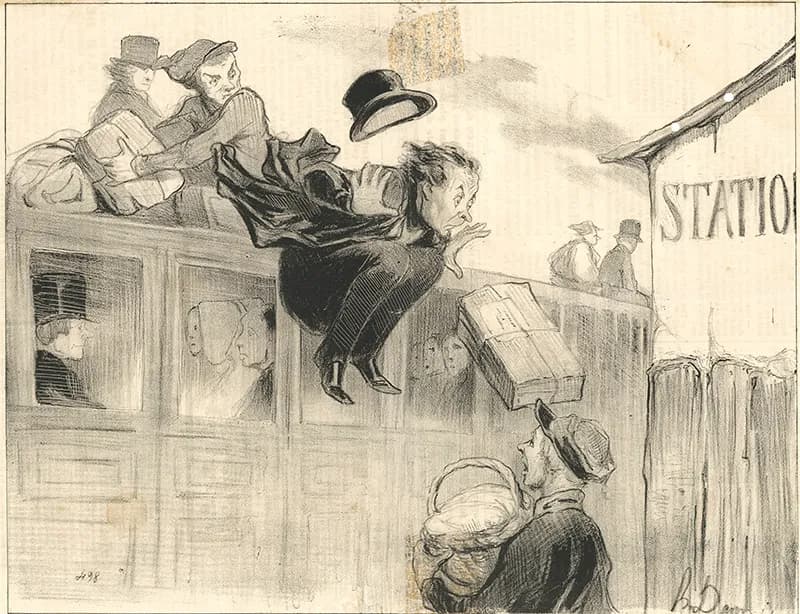 オノレ・ドーミエ『鉄道』より、1843年、町田市立国際版画美術館蔵