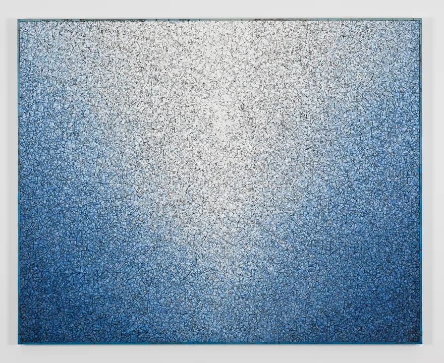 Kwang Young Chun Aggregation 24-NV151, 2024 Mixed media with Korean Mulberry paper 131 x 163 cm Courtesy of the artist and Perrotin